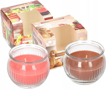 zestaw 2-świece świeczki zapachowe w okrągłym szkle